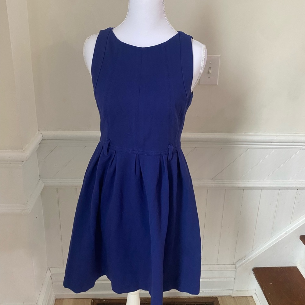 Theory Blue Fit and Flare Dress